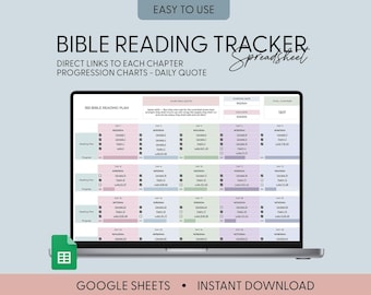 Chronological Bible Reading Plan Tracker Bible Tracker One Year Bible Plan Daily Devotion For Women Bible Study Google Sheet Bible In a Year