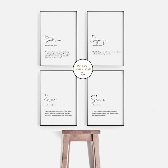Modern Bathroom Wall Decor Printable Bathroom Prints Set - Etsy