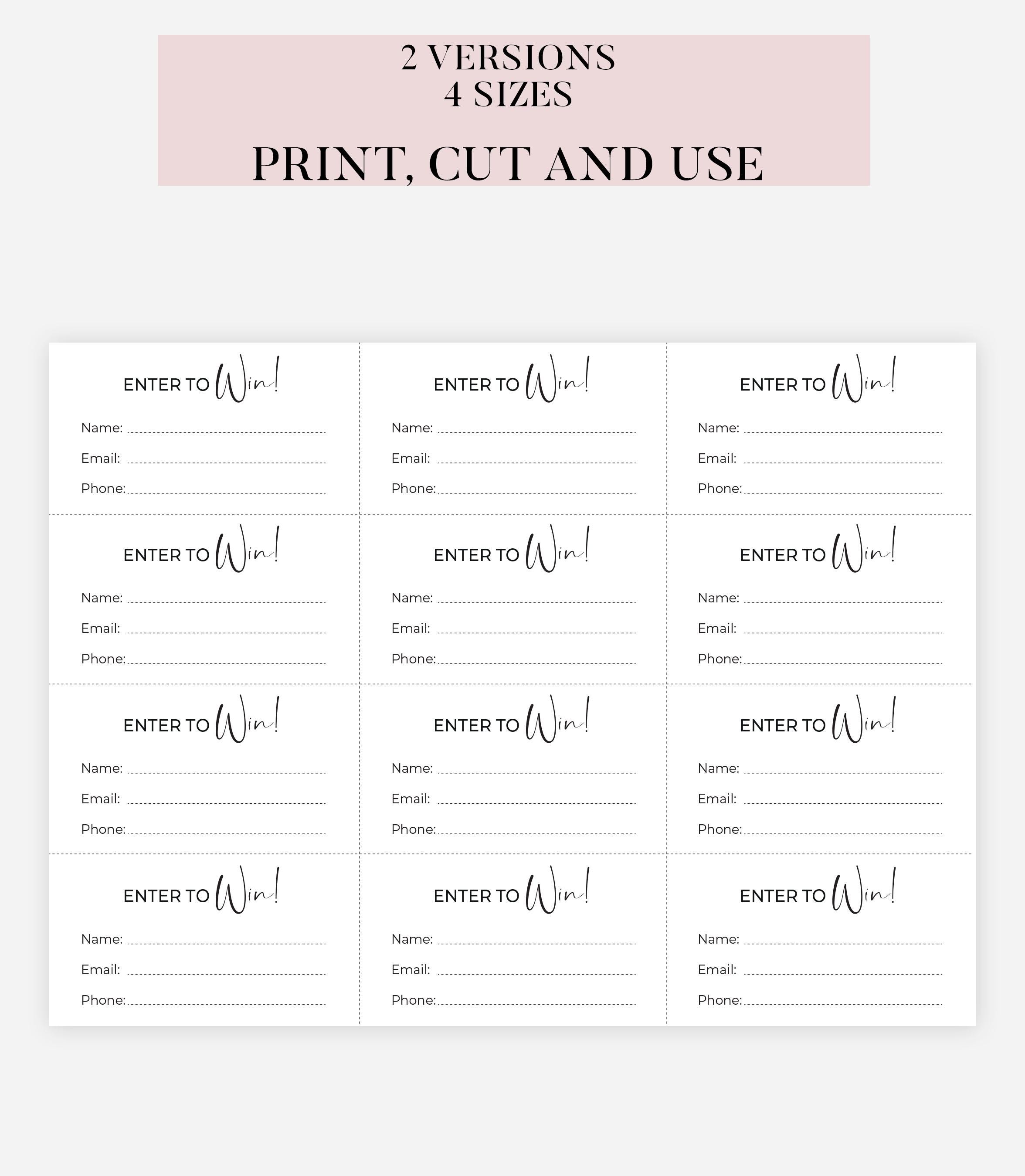 Raffle Prize, Printable Raffle Ticket, Drawing Slips, Raffle Ticket ...