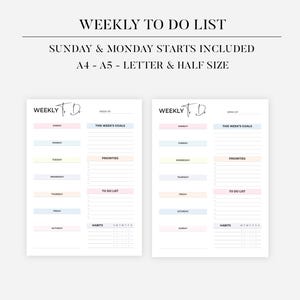 To do list printable to do list bundle to do list planner page productivity pages to do list template big happy planner daily schedule pdf