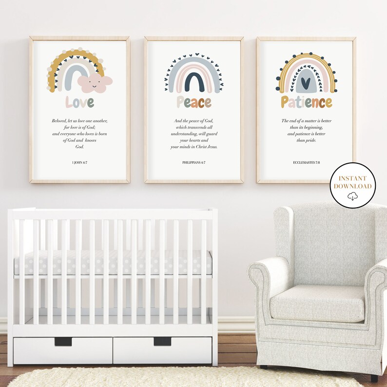 Fruit of the Spirit Nursery Wall Art the Fruits of the Spirit Etsy