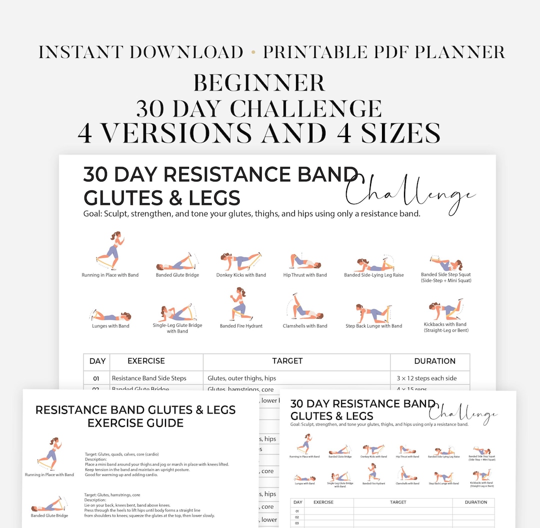 30 Day Full Body Workout Challenge Printable | Full Body Workout Plan ...