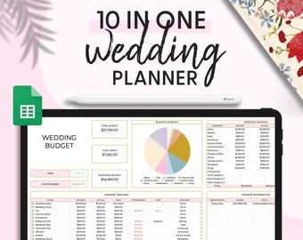 Wedding Planning Spreadsheet | Google Sheets | Timeline | Wedding Budget Spreadsheet | Wedding To Do | Wedding Checklist | Wedding Template