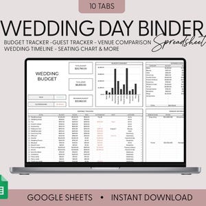 The Ultimate Wedding Day, Wedding Planning Spreadsheet, Google Sheets, Wedding Checklist, Wedding Budget Spreadsheet, Wedding To Do Timeline