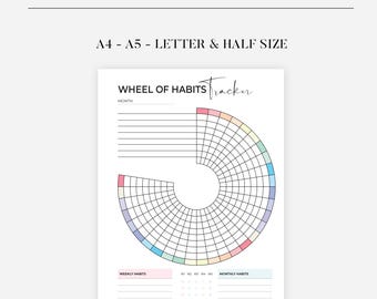 Habit Tracker, PRINTABLE Journal Page, Monthly Tracker, Monthly Goal Tracker, Fitness Tracker, Health Tracker, Printable Planner Page Pdf