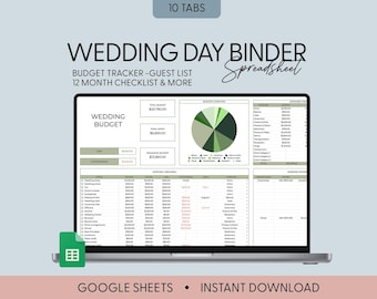 Le jour du mariage idéal, feuille de calcul de planification de mariage, feuilles de calcul Google, liste de contrôle de mariage, feuille de calcul budgétaire de mariage, calendrier des tâches à faire pour le mariage