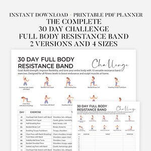 30 Day Full Body Workout Challenge Printable | Full Body Workout Plan ...