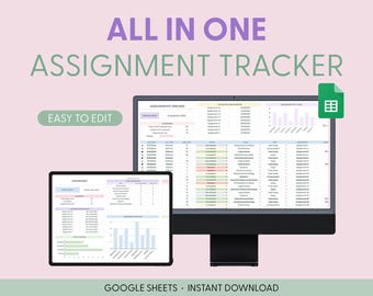 Student Planner And Assignment Tracker Google Sheets Excel College Spreadsheet Class Timetable Academic Planner Template Assignment Tracking