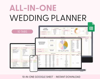 Le jour du mariage, la feuille de calcul ultime pour la planification du mariage Feuilles de calcul Google Sheets Liste de contrôle du mariage Feuille de calcul du budget du mariage Calendrier des tâches à accomplir
