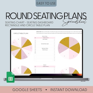 Wedding Table And Seating Chart for Google Sheets, Wedding Seating Chart, Printable Event Seating Chart, Wedding Table Assignment Diagram