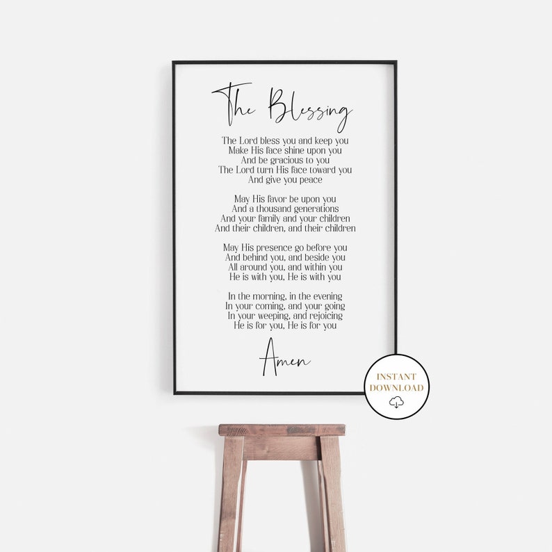 The Blessing Song Kari Jobe, May His Favor Be Upon You, Printable Bible Verse, Scripture Song Sign, Christian Wall Art Decor, Scripture Sign image 1