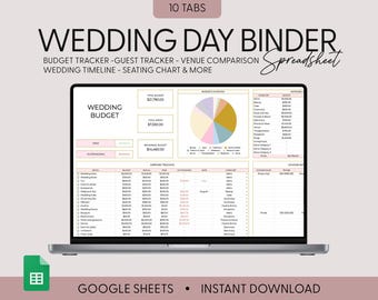 All in One Wedding Planner Spreadsheet, Google Sheets Wedding Planner, Digital Wedding Planning, Wedding Budget Worksheet, Wedding Checklist
