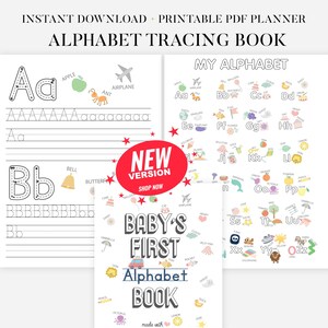 26 ABC Phonics Tracing Cards. Preschool- Kindergarten Handwriting and Phonics Printable Activity Worksheets Printable Tracing Alphabet Pages