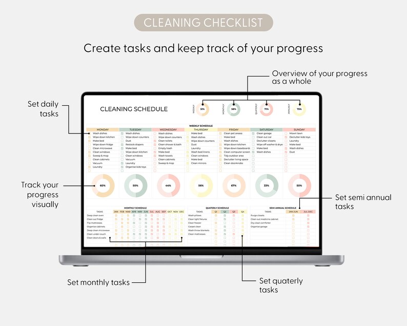 Cleaning Checklist Spreadsheet Template for Google Sheets Cleaning ...