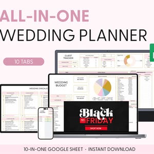 BLACK FRIDAY The Ultimate Wedding Day Wedding Planning Spreadsheet Google Sheets Wedding Checklist Wedding Budget Spreadsheet To Do Timeline