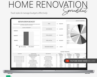 Pianificatore di ristrutturazione della casa, strumento di monitoraggio del budget per la ristrutturazione della casa, pianificatore di miglioramenti della casa, modello di budget per il progetto, budget per il pianificatore di ristrutturazione della casa