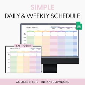 Digital Planner Spreadsheet for Google Sheets, To Do List, Weekly Calendar, Daily Schedule, Daily Routine Task Tracker, To-do Work Planner