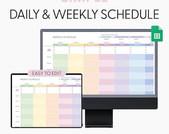 Digital Planner Spreadsheet for Google Sheets, To Do List, Weekly Calendar, Daily Schedule, Daily Routine Task Tracker, To-do Work Planner