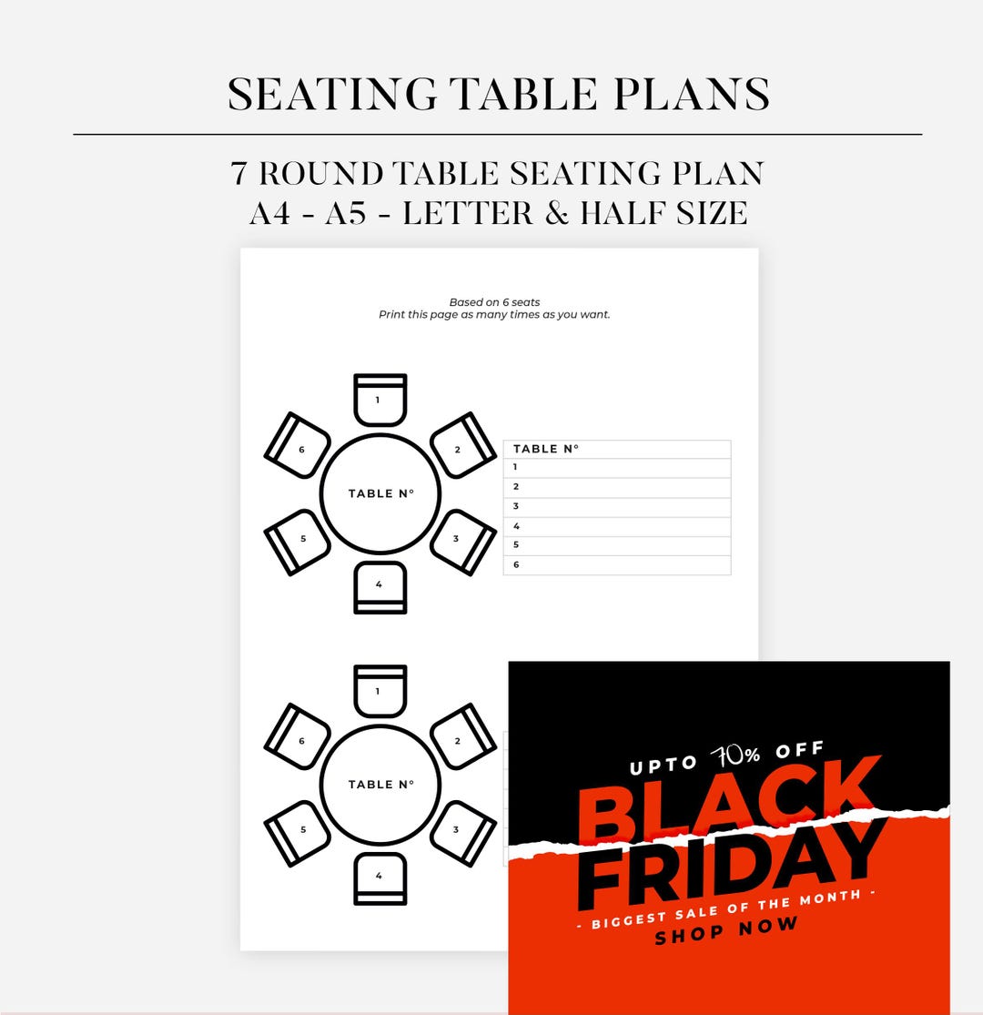 Printable Wedding Table Seating Chart Template, Event Table Seating ...