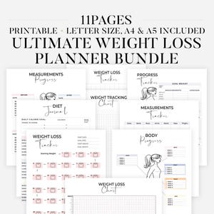 2025 Mega Bullet Journal Bundle, Weight loss Tracker, Weight In, Printable Pages with Habit Tracker, Fitness Tracker, Bullet US Letter A4 A5