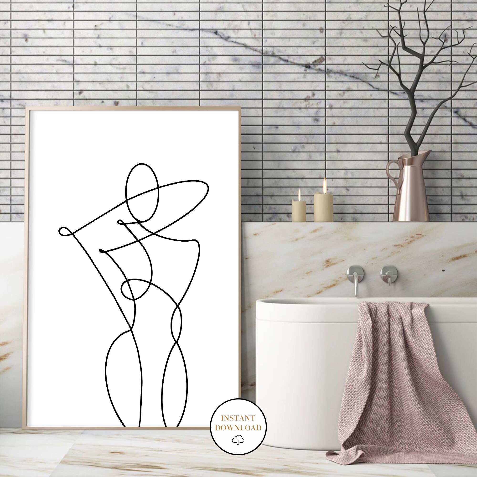 Woman Line Drawing Printable Female Body Art Woman Body Art Etsy Canada