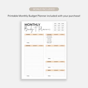 Excel Monthly Savings and Expenses Budget Spreadsheet, Weekly Income Bills Debt Tracker for Personal Financial Organizer Biweekly Template image 19