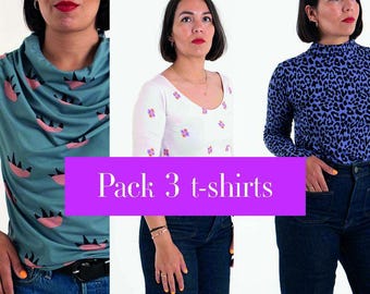 Pack 3 T-shirts sewing patterns
