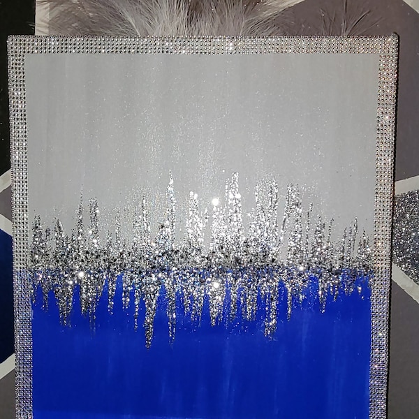 Glam Blue Wall Art Etsy