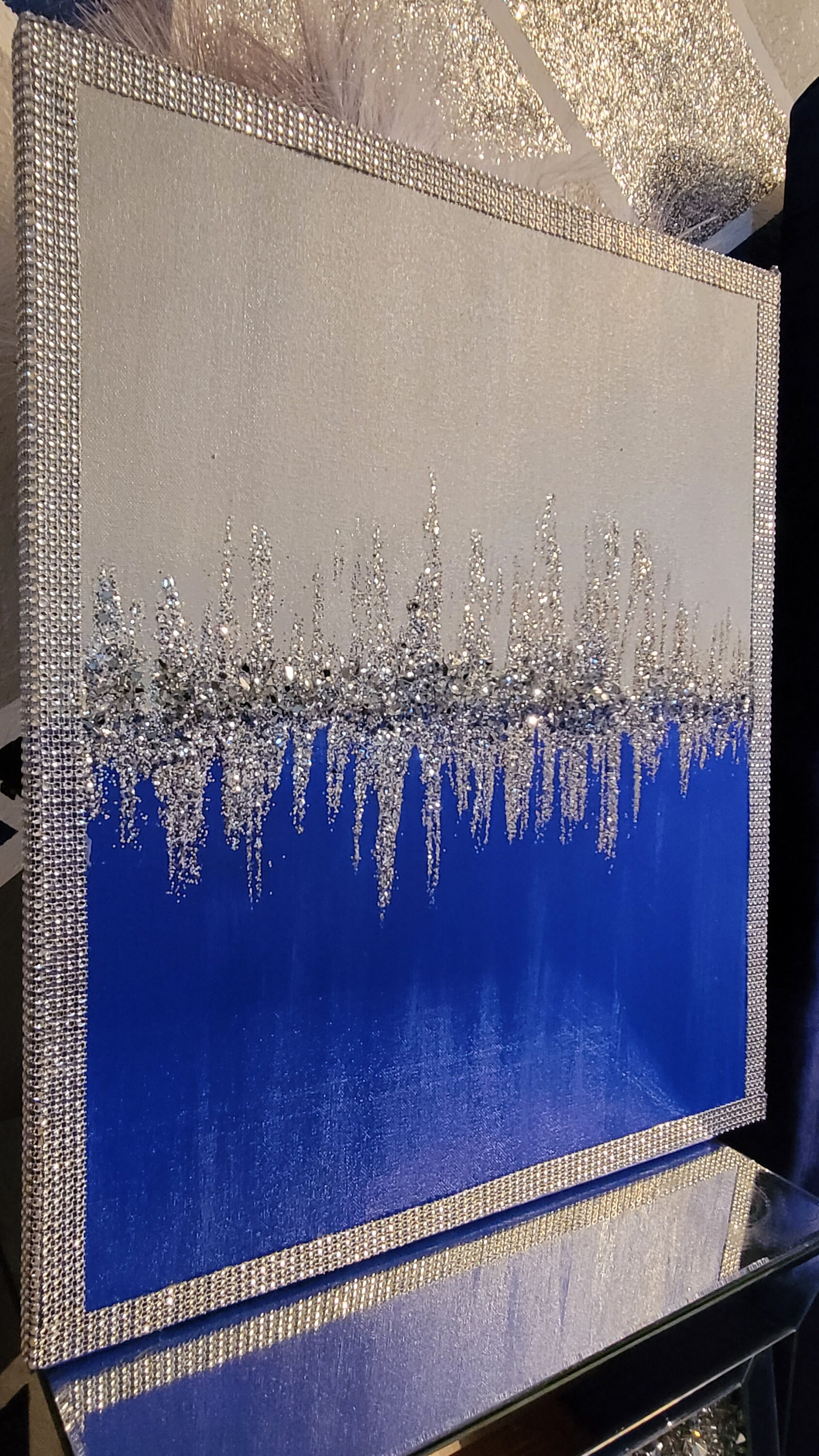 Royal Blue and Silver Glitz and Glam Wall Art - Etsy