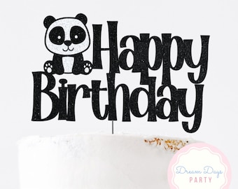 Panda Cake Topper, Birthday Party, Baby Shower, Animal Party Supply