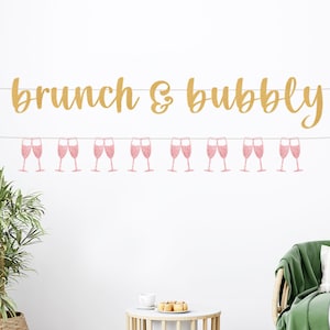 Brunch and Bubbly Bridal Shower Banner Decorations, Bubbly Bar Sign, Birthday Brunch Party, Engagement Party Brunch Decor