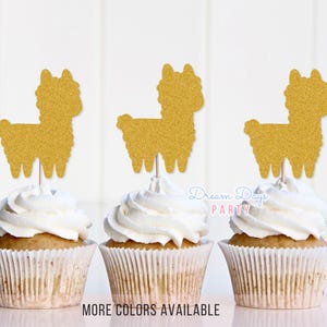 Llama Birthday Cupcake Toppers – Llama Party Decor for Girl&#39;s Fiesta, Baby Shower, or Kids Birthday – Llama Theme Cupcake Decorations