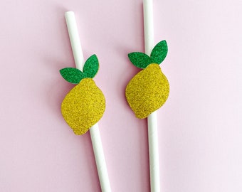 Lemon Straws: Baby Shower Decor, Pink Lemonade Theme Birthday Party, Bridal Shower