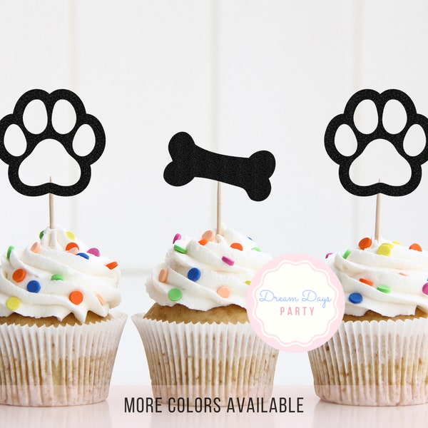 Puppy Adoption Party, Dog Themed Party Cupcake Topper, Puppy Party Decor, Happy Barkday