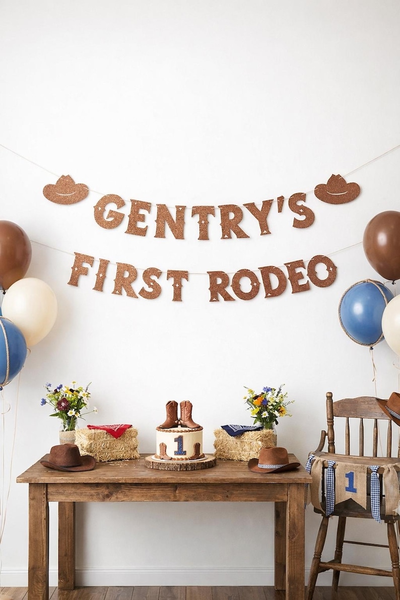 First Year Rodeo Frame 1st Rodeo Banner: First Rodeo Birthday, Cowgirl Backdrop, Western Theme ...