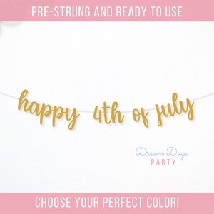 Happy 4th of July Banner, Patriotic Party Decor, Fourth of July Decoration, Red White and Blue Garland, Independence Day Banner