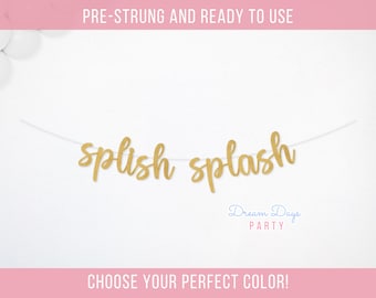 Splish Splash Birthday Banner: Summer Pool Party Decor, Splash Bash Decoration