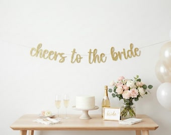 Cheers to the Bride Banner, Bridal Shower Decorations, Bachelorette Party, Minimalist Decor