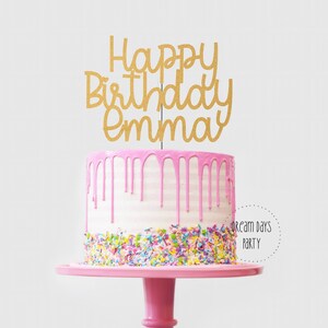 Happy Birthday Name Cake Topper Personalized Cake Topper - Etsy