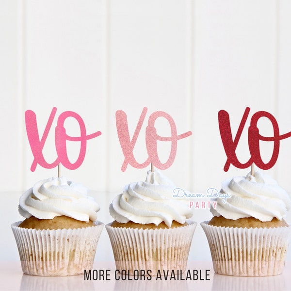 XO Cupcake Topper, Love Cupcake Decorations, Romantic Cupcake Picks, XOXO Topper, Anniversary Decor, Cute Toppers, Valentine's Day Cupcakes