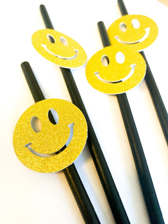 Smiley Face Birthday Party Straws, Happy Face Straw, One Happy Dude, One  Cool Dude, Two Cool Birthday, Retro 1st Birthday 