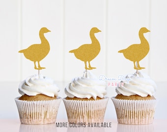 Goose Cupcake Topper for One Silly Goose 1st Birthday Party Decorations