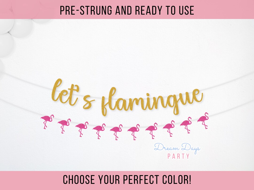 Let's Flamingle Banner | Flamingo Party Decorations | Tropical Birthday ...