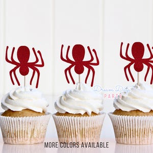 Spider Superhero Cupcake Toppers – Hero Birthday Party Picks & Cake Decorations | Themed Party Supplies