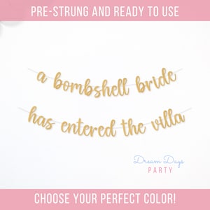 A Bombshell Bride Has Entered The Villa Banner – Love Island Bachelorette Party Décor, Bridal Shower, Engagement Party Sign