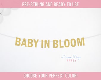 Baby in Bloom Banner: Floral Girl Baby Shower Decor | Wildflower Theme Spring Sign