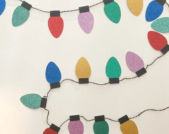 Christmas Light Banner, Christmas Light Garland, Colorful Christmas Decoration, Christmas Sign, Christmas Party Banner, Christmas Decor