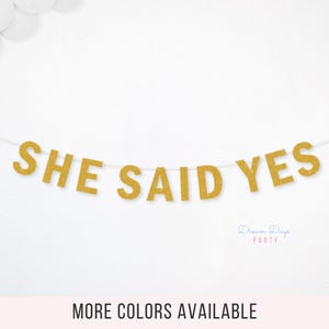 She Said Yes Banner, She Said Yes Bridal Engagement Party Decorations Sign, Engagement Decor Background