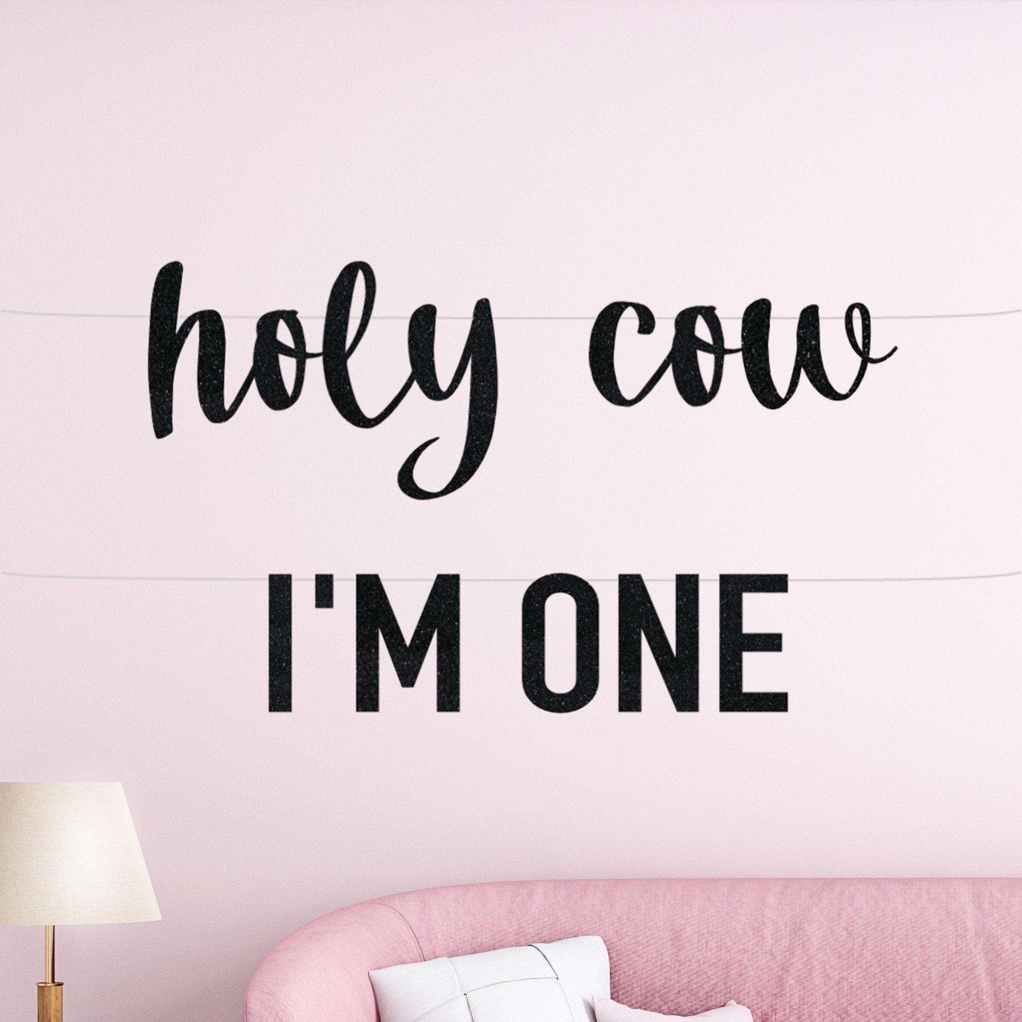 Holy Cow Im One Banner Cow First Birthday Cow Theme Birthday Party Farm Birthday Party Theme Garland Cow Birthday Banner