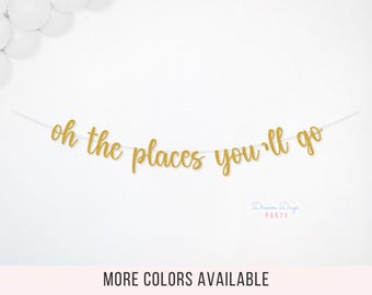 Oh, the PLACES YOU'LL Go Dr Seuss Book Page Banner Bunting Garland ...